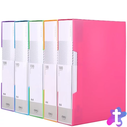 Deli Rio A4 100 zsebes feliratozható kemény borítós vegyes színű PP bemutatómappa