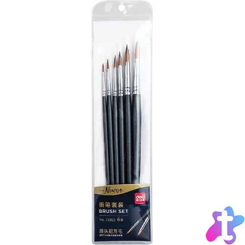 Deli Arte Nuevo kerek szintetikus 6 darabos ecsetkészlet