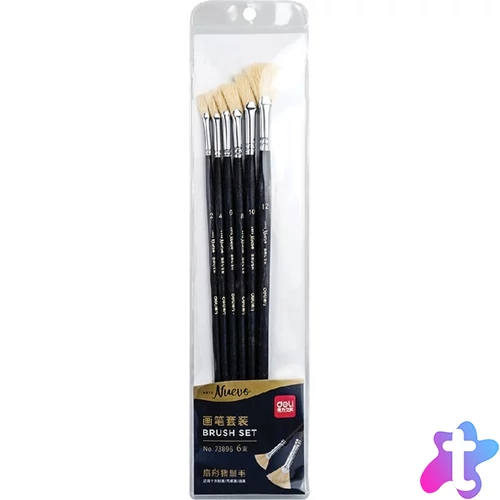 Deli Arte Nuevo legyező szintetikus 6 darabos ecsetkészlet