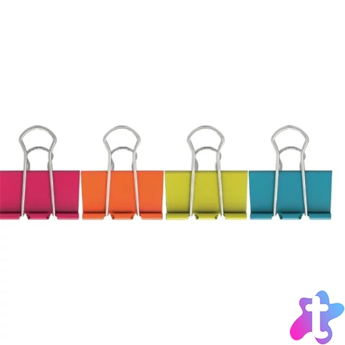 Deli Vivid 19-25mm fém többméretű 24db színes iratcsipesz