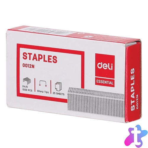 Deli Essential 24/6 hegyes 1000db tűzőkapocs