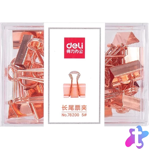 Deli Rose Gold 19mm-es 25db iratcsipesz