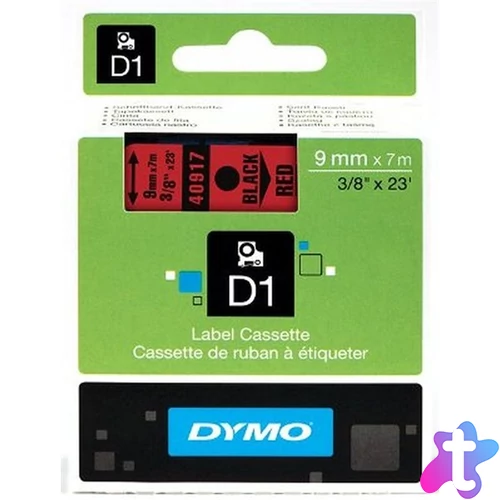 Dymo D1 9mmx7m fekete/piros feliratozógép szalag