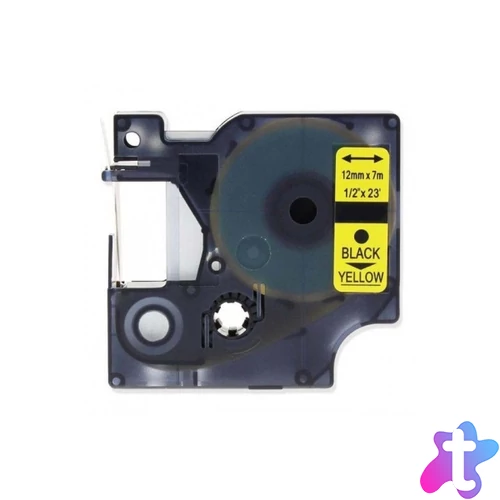 Dymo D1 12mmx7m fekete/sárga feliratozógép szalag