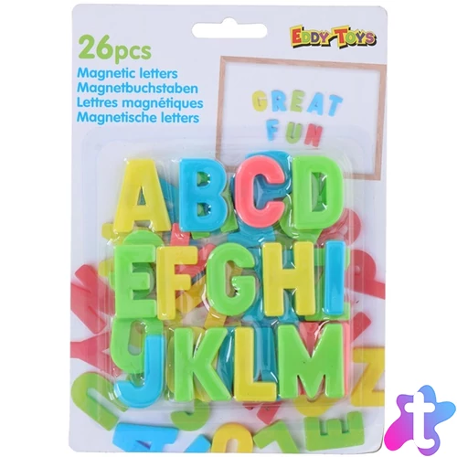 Eddy Toys színes, 26 darabos mágneses betűk