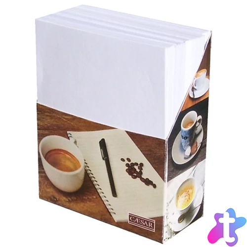 Caesar álló mintás jegyzetblokk tartó doboz fehér lapokkal