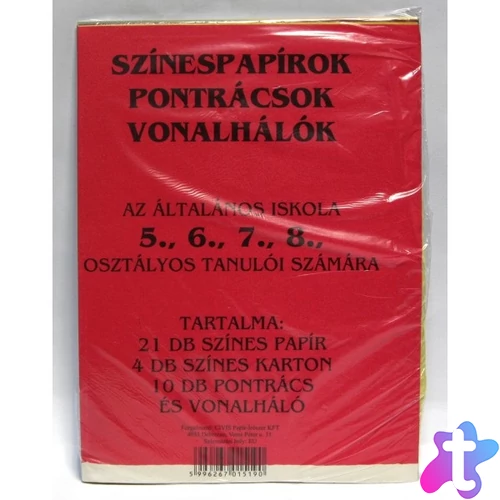 5-8. osztályos pontrácsos színes papírkészlet