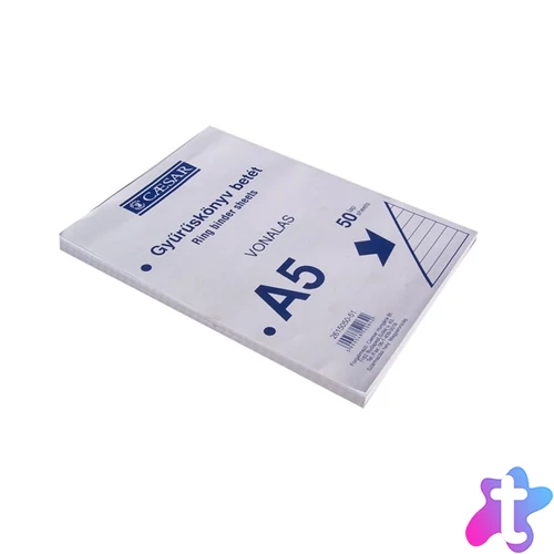 Caesar A5 50lapos vonalas gyűrűskönyv betét