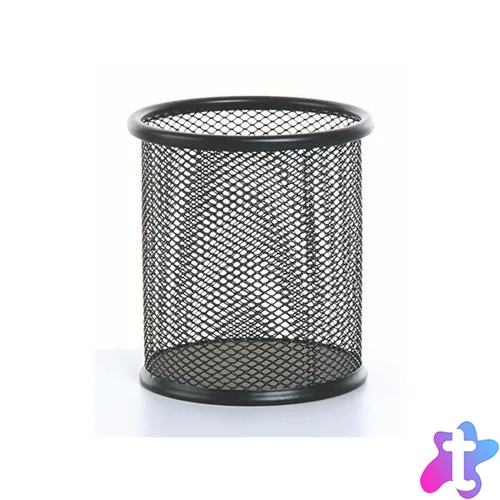 Fémhálós fekete írószertartó