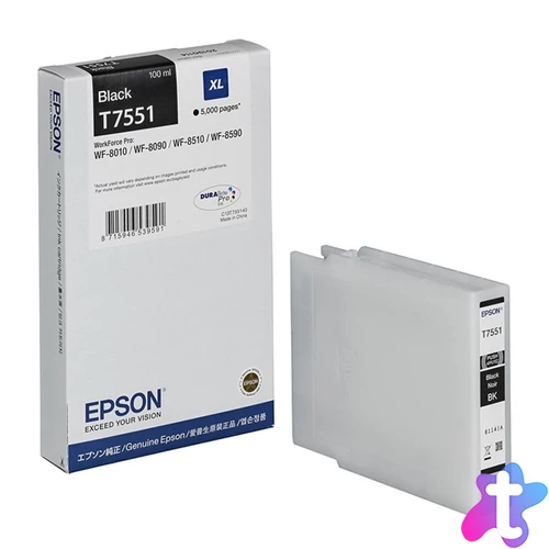 Epson C13T755140 T7551 5K XL fekete tintapatron