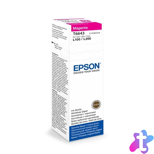 Epson C13T66434A T6643 70ml EcoTank kompatibilis magenta tintapalack