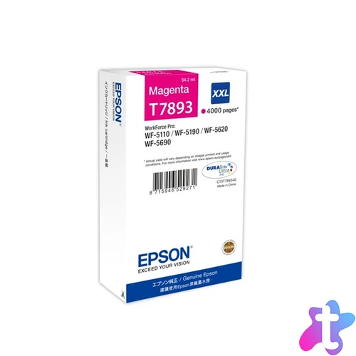 Epson C13T789340 T7893 patron magenta