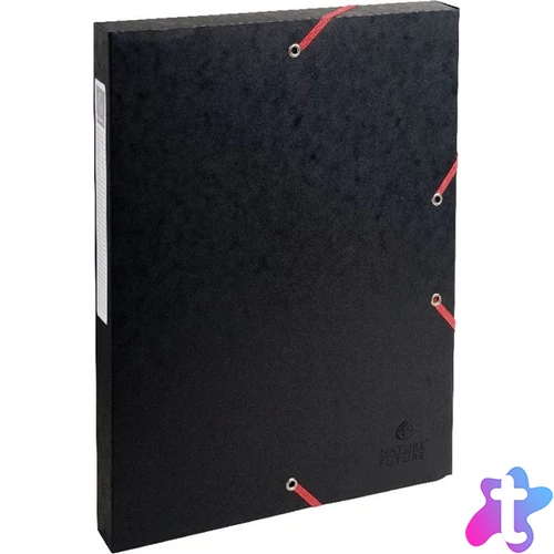 Exacompta A4 2,5cm fekete prespán karton gumisbox