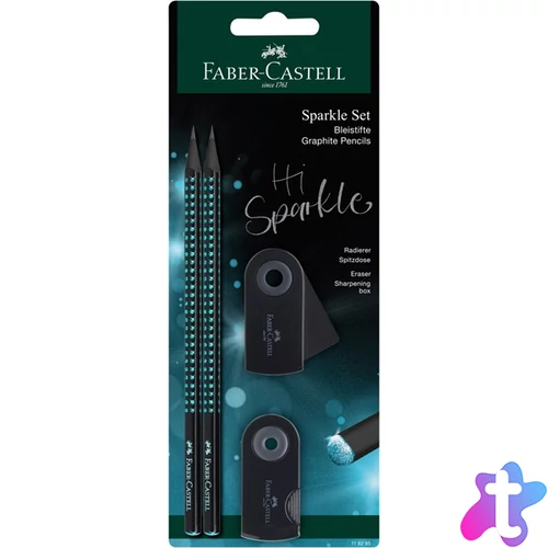 Faber-Castell Sparkle Midnight 4 db-os fekete/óceánkék B háromszögletű grafitceruza szett