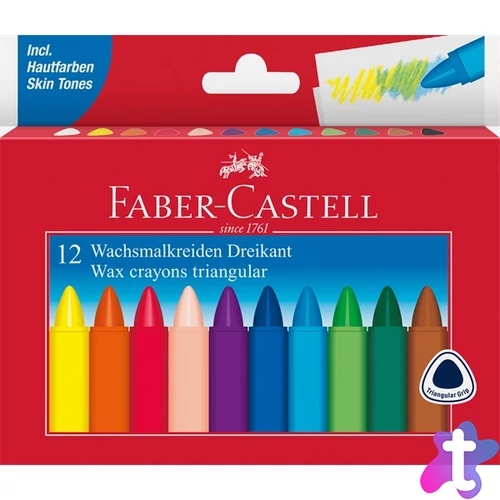 Faber-Castell 12 db háromszögletű zsírkréta készlet