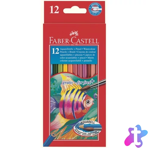 Faber-Castell akvarell 12db-os színes ceruza készlet + ecset