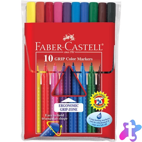 Faber-Castell Grip 10db-os vegyes színű filctoll készlet