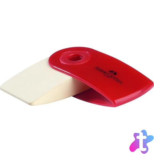Faber-Castell SLEEVE mini radír piros vagy kék műanyag tartóban
