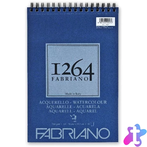 Fabriano 1264 Watercolour 300g A4 30lapos spirálkötött akvarell tömb