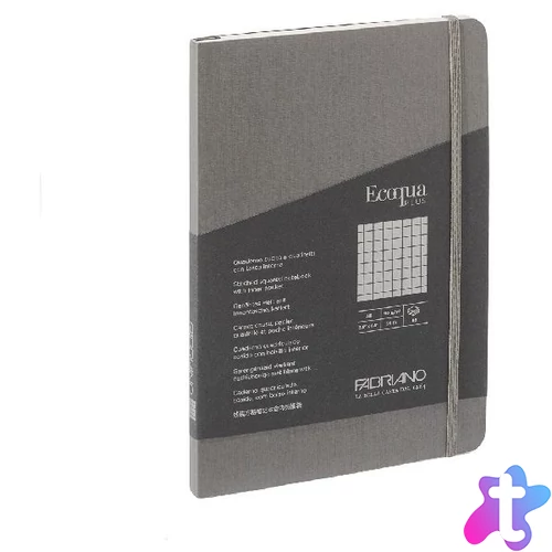 Fabriano Ecoqua Plus A5 80 lapos antracit kockás notesz