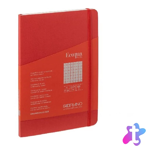 Fabriano Ecoqua Plus A5 80 lapos piros kockás notesz