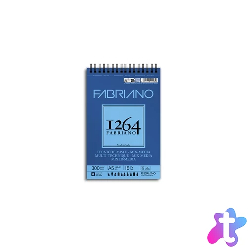 Fabriano 1264 Mixed Media 300 g A5 15 lap spirál rajz- és vázlattömb