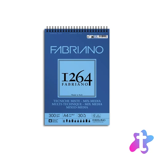 Fabriano 1264 Mixed Media 300 g A4 30 lap spirál rajz- és vázlattömb