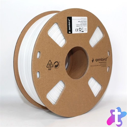 Gembird 3DP-ABS1.75-01-W ABS 1.75mm 1kg fehér filament