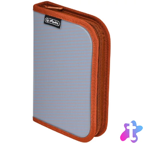 Herlitz  2-klapnis üres narancssárga/szürke  tolltartó