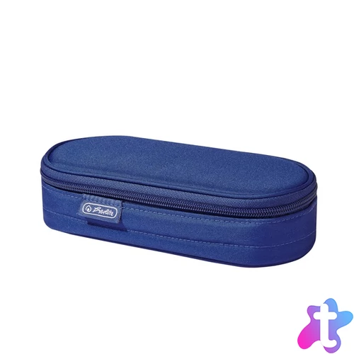 Herlitz Uni cipzáras zsebes 1 klapnis középkék ovál tolltartó