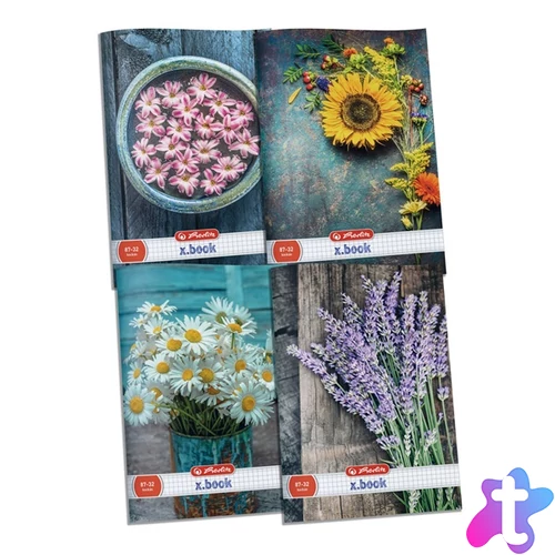 Herlitz Flower A4 87-32 kockás füzet