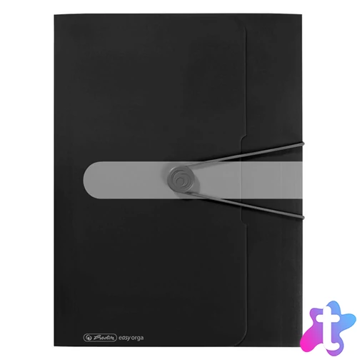 Herlitz Easy Orga A4 PP fekete gumis mappa