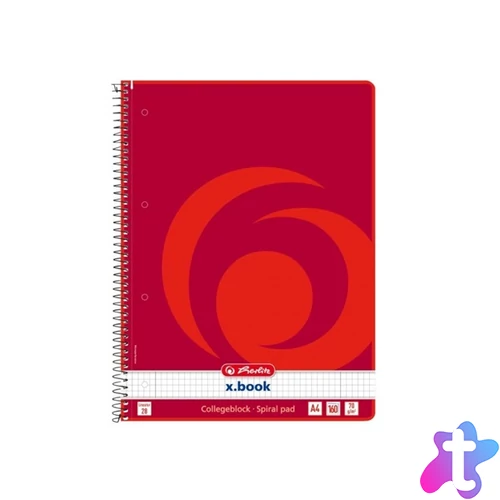 Herlitz A4 160lapos kockás perforált spirálfüzet
