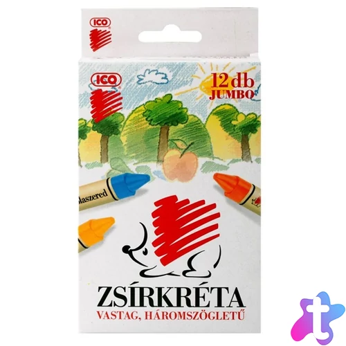 ICO Süni Jumbo 12 db-os vastag háromszögletű zsírkréta készlet