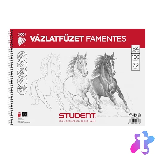 ICO Student B4 famentes vázlatfüzet