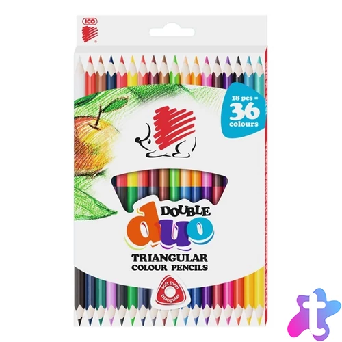 ICO Süni háromszögletű kétvégű 18/36 színesceruza készlet