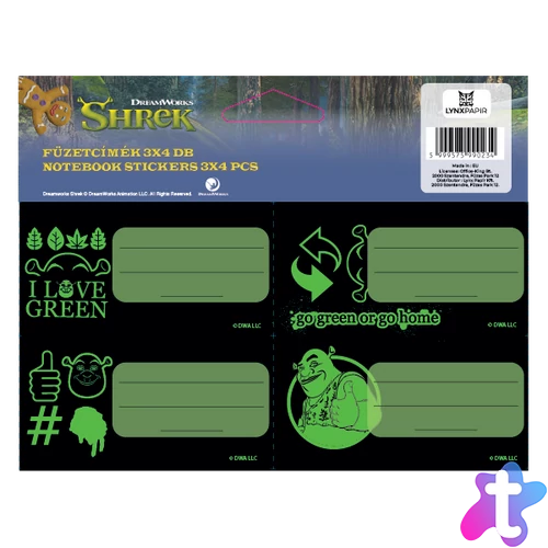 ICO Shrek 4db/ív füzetcímke