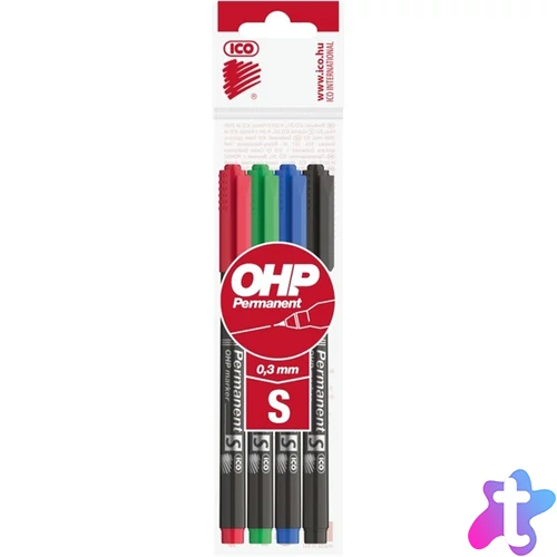 ICO OHP S 4db-os vegyes színű 0,3mm permanent marker
