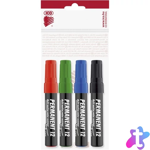 ICO Permanent 12 4db-os vegyes színes marker
