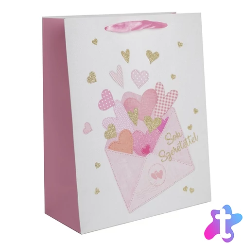 Iris szívek papírtasak matt 18*23 cm