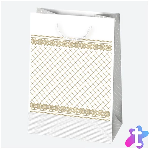 IRIS LUX ajándéktasak, különböző mintákkal, arany, 230x320x110 mm