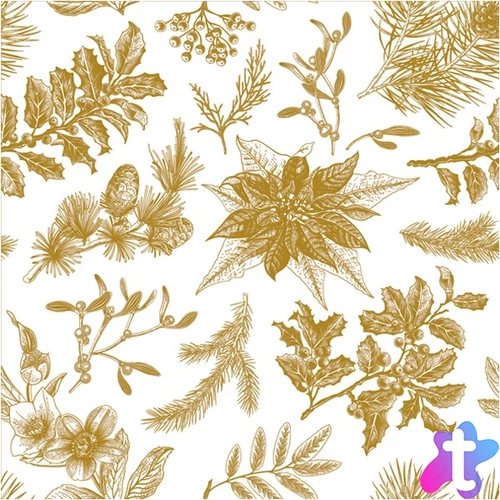 IRIS Daisy Karácsonyi szalvéta, 33x33cm, 20db/csomag, 3 rétegű, vegyes minták