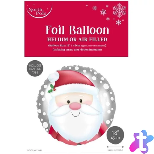 IRIS Mikulás/Télapó léggömb, fólia, 18cm átmérő