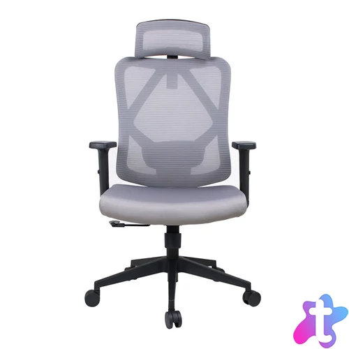 IRISOffice Eclipse szürke ergonómikus, szövet-hálós irodai forgószék fej és háttámasszal