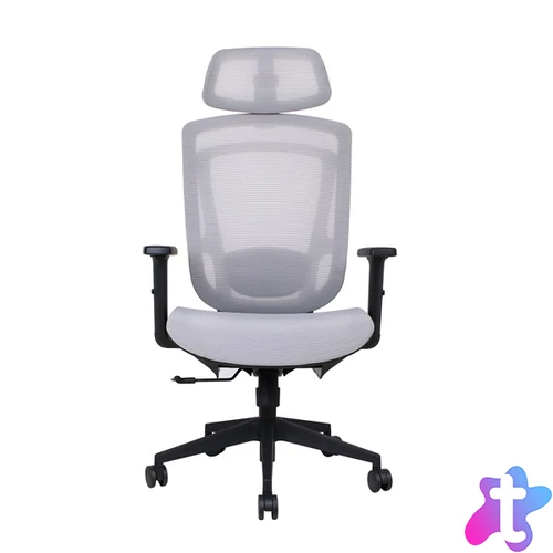 IRISOffice Nimbus szürke ergonómikus, szövet-hálós irodai forgószék fej és háttámasszal