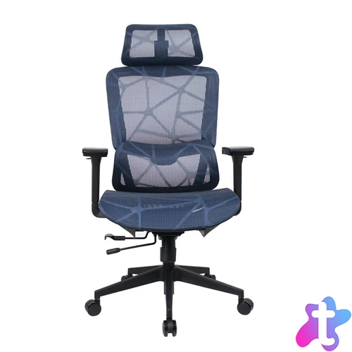 IRISOffice Helix kék ergonómikus, szövet-hálós irodai forgószék fej és háttámasszal