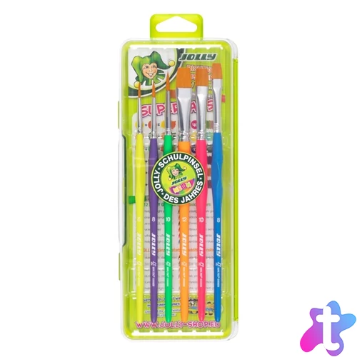 Jolly Neon 6 darabos ergonómikus fogós ecsetkészlet