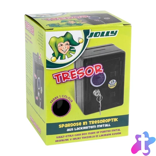 Jolly kulcsos fekete perselyszéf