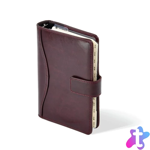 Kalendart Saturnus M231 műbőr bordó gyűrűs kalendárium