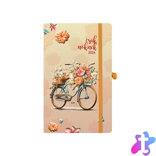 Kalendart Csak nőknek 2026 A5 Bicikli heti beosztású határidőnapló